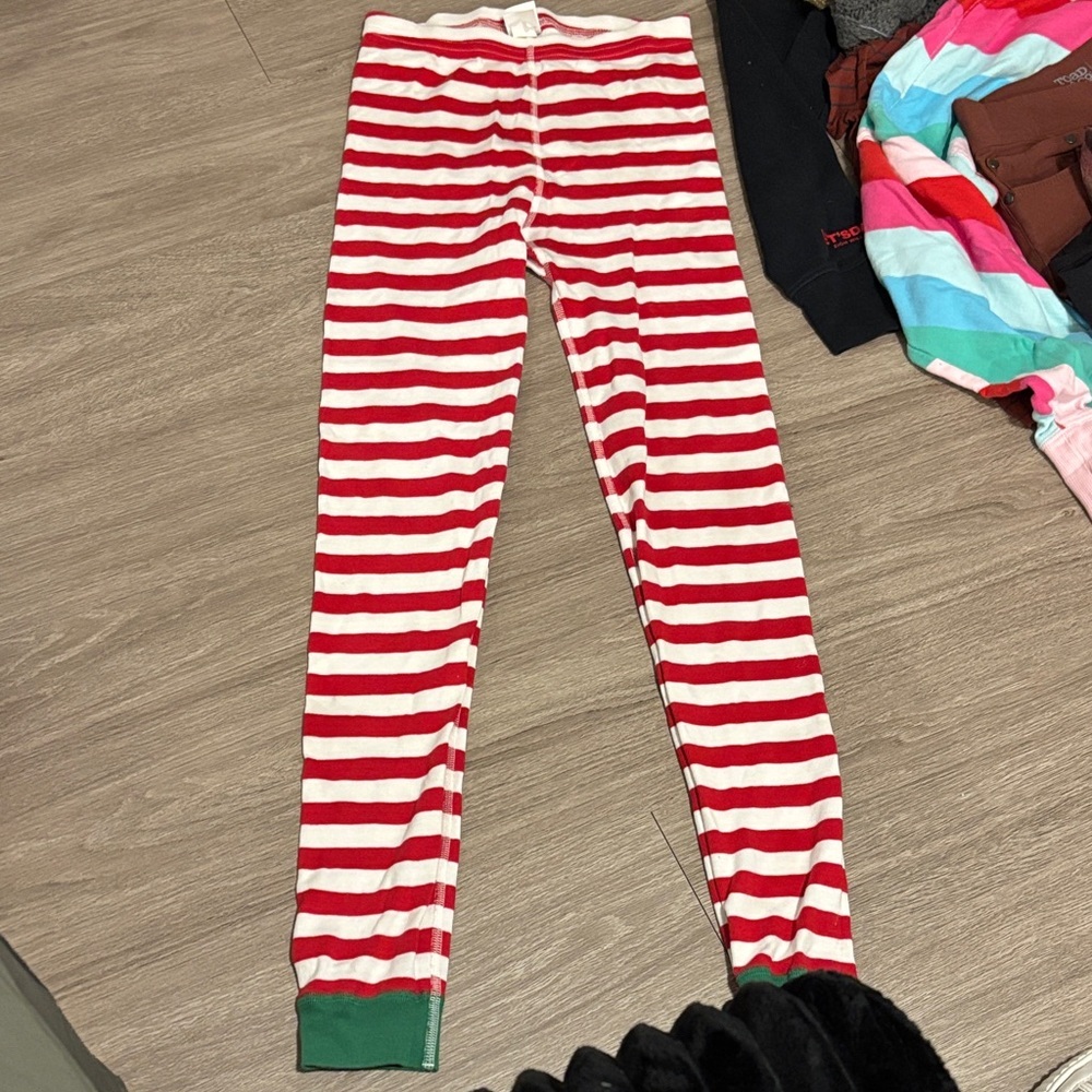 Hanna Andersson Red and White Striped Leggings